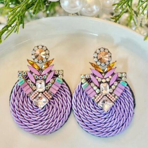 Fashion Jewerly Jewelry - Rhinestone Drop Earrings Fashion Statement Purple Studs Women's Wicker Jewelry
